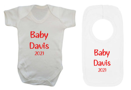 Baby Shower Vest and Bib