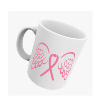 Cancer Ribbon with Wings Mug