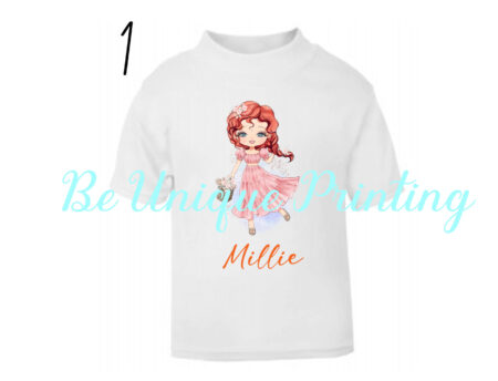 'Millie with Flowers' Character T-shirt