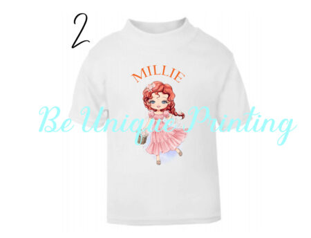 'Millie with Flowers' Character T-shirt - Image 2